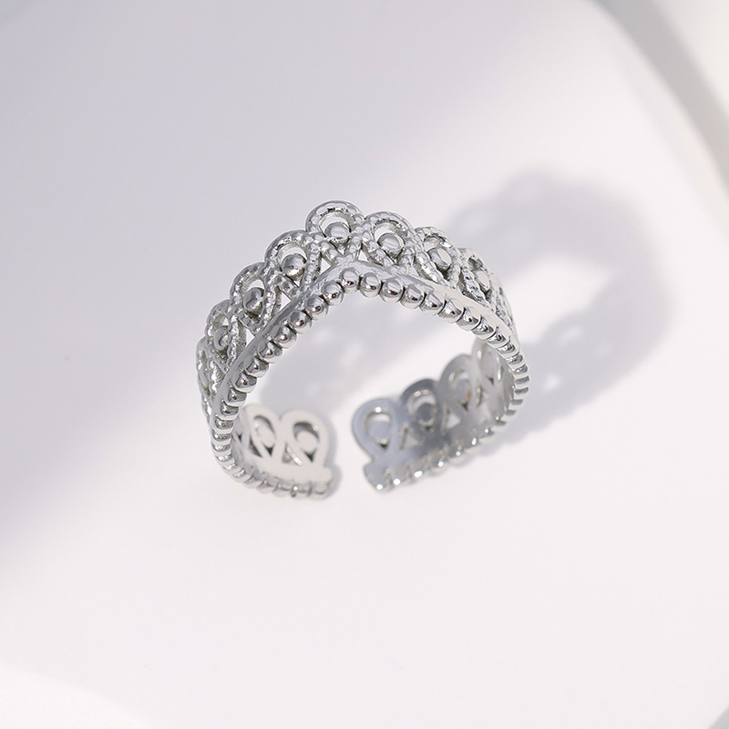 Fashion Crown Stainless Steel Open Ring 1 Piece