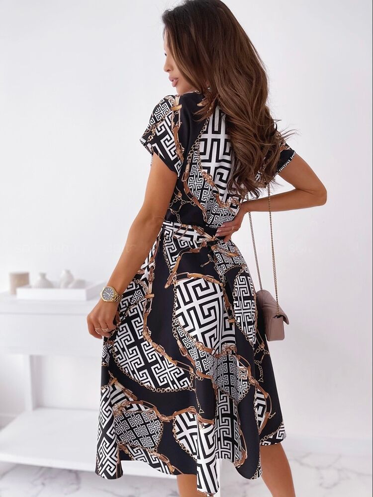 fashion print shirt dress NSAXE61724