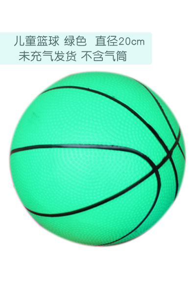 Baloncesto infantil 20cm verde sin inflar sin cilindro de aire