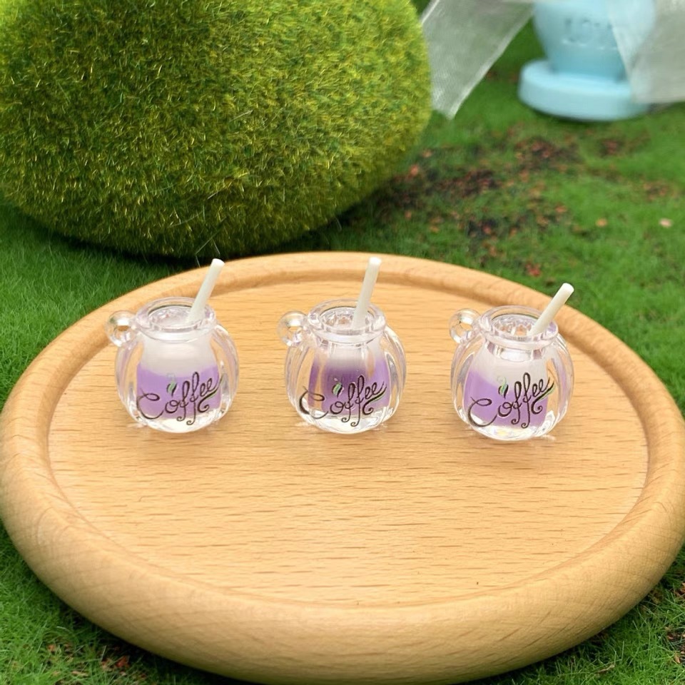 Suministro directo de fábrica de dos colores taza de café luminosa DIY accesorios para el cabello llavero mochila colgante material al por mayor diadema hecha a mano