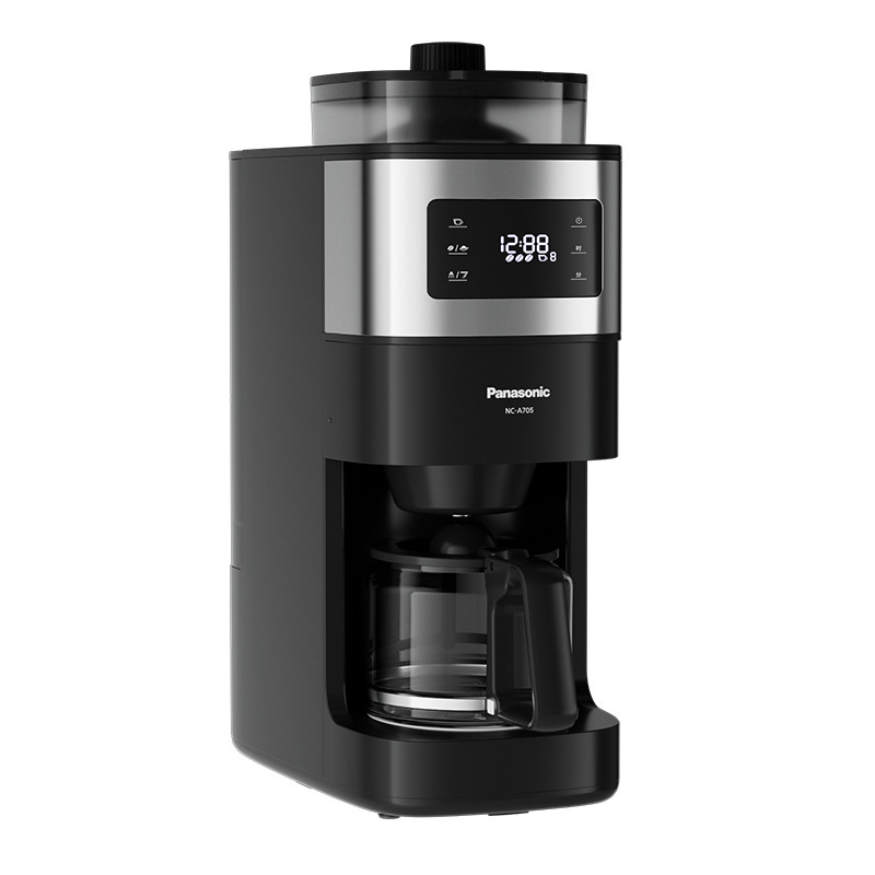 Panasonic coffee machine, fully automatic, home-use, with integrated bean grinding, brewing, and espresso heating functions Panasonic coffee machine, fully automatic, home-use, with integrated bean grinding, brewing, and espresso heating functions