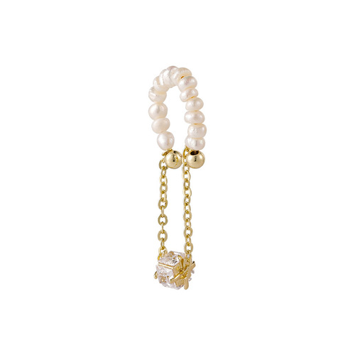 Korean design freshwater pearl tassel ear clip fairy temperament ear bone clip without pierced earrings earrings
