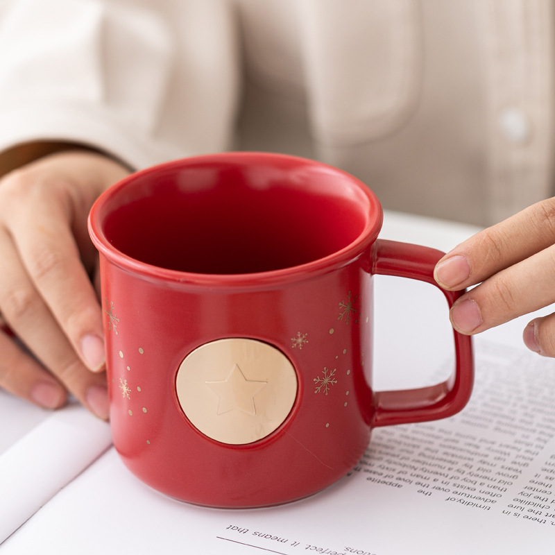 Navidad regalo de bronce de metal taza de cerámica regalos de negocios al por mayor grabado impresión LOGO