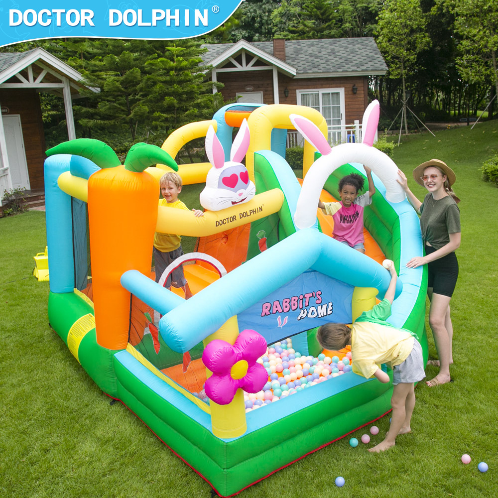 博士豚 新款兔子儿童充气城堡充气跳床室内小型儿童乐园