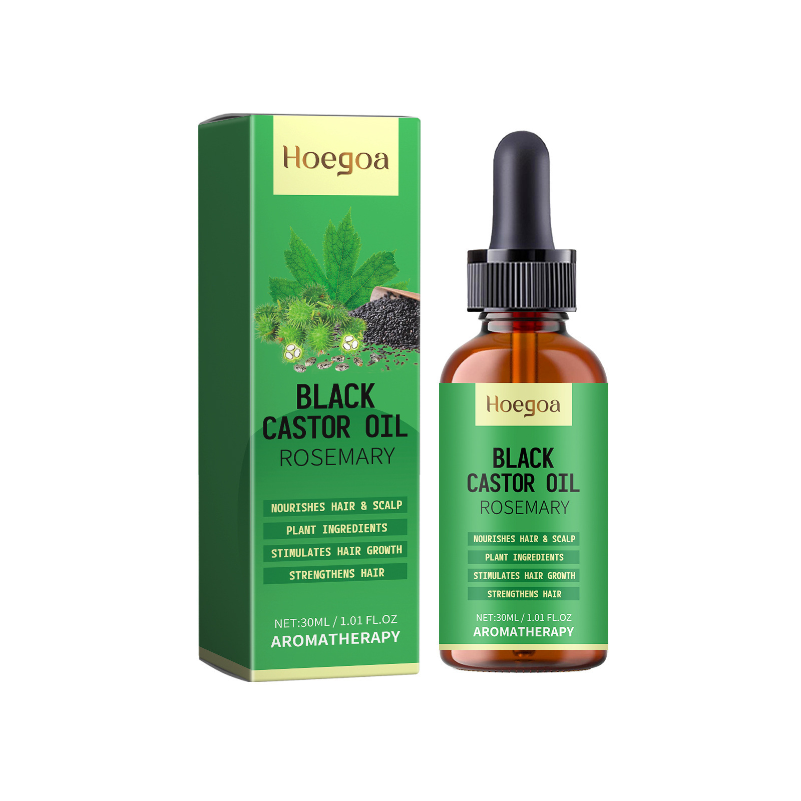 Hoegoa 黑蓖麻头发精油 滋润秀发头发柔顺按摩头发丝