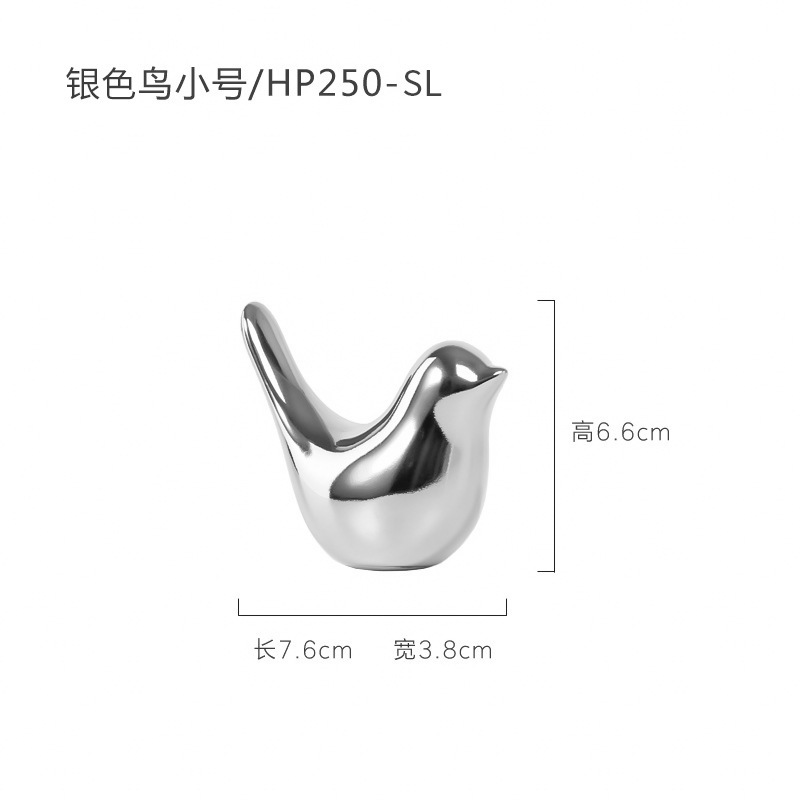 Luz de lujo estilo plata cerámica pájaro decoración creativa Oficina modelo sala estudio dormitorio Decoración