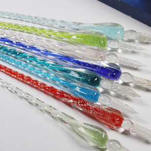 Starry Sky Glass Pen Set Signature Pen Crystal Student Dip Pen Glass Ink Pen Stationery Gift Pen Luminous