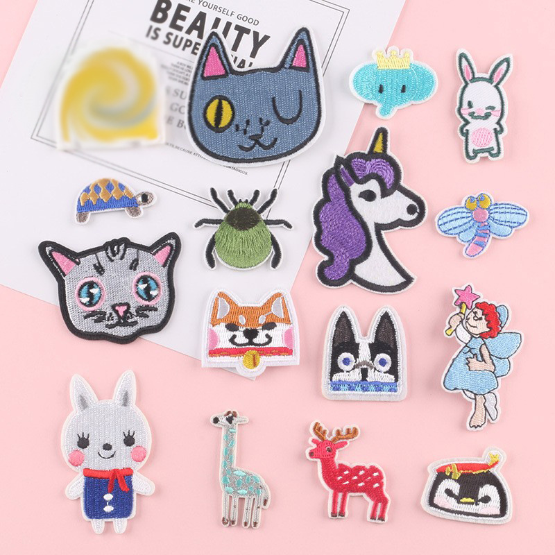 朵酷电脑绣花标饰品配件卡通动物布标童装辅料小狗补丁贴刺绣布贴