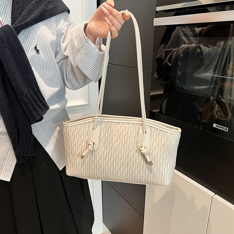 Nicho Zhong estriado bolso de hombro único para mujeres otoño invierno 2025 nuevo bolso de mujer de viaje universal bolso de mano