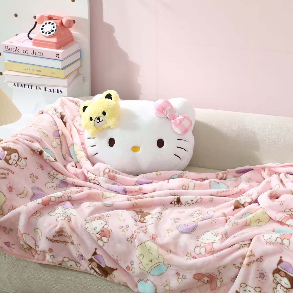KT곰 베개와 담요 투인원