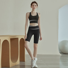 Cross-border sports bra set for women, autumn gym fashion 2023, professional morning red and white, fast-drying running yoga wear