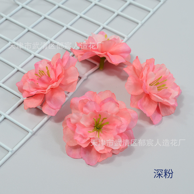 仿真花新款山茶花花朵樱花头草芯牡丹儿童舞蹈手指花古装头饰制作|undefined