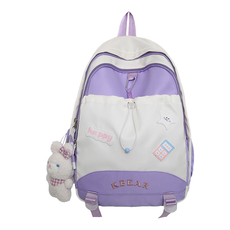 Nueva mochila de dibujos animados simple para estudiantes de secundaria y secundaria