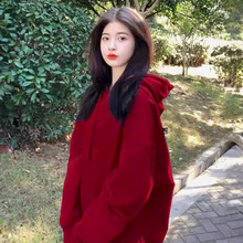 大货定制连帽卫衣女2025早秋美式高级感女装上衣休闲宽松长袖外套