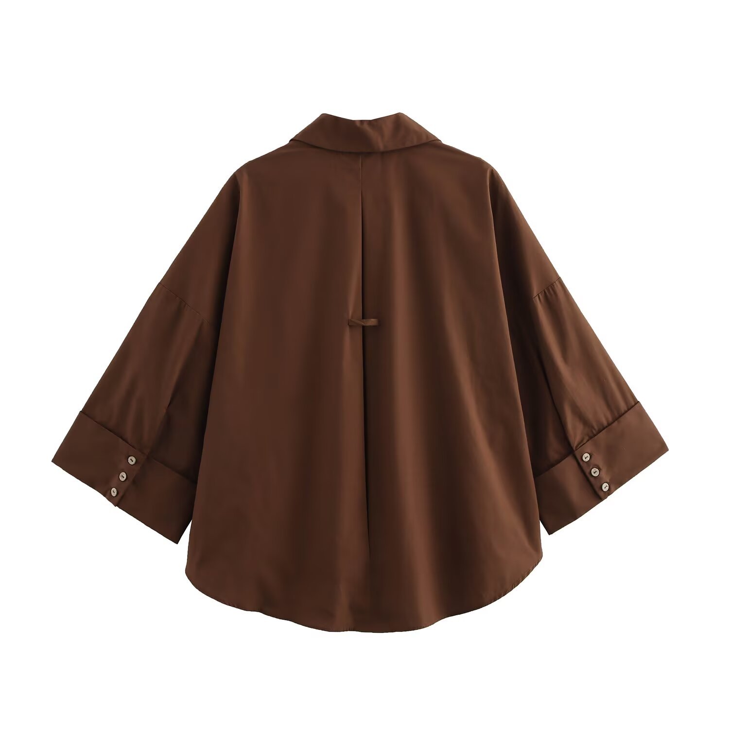 Women's Classic Fashion Wide Sleeve Poplin Shirt European American Style Versatile New Clothing_ecoleips.com