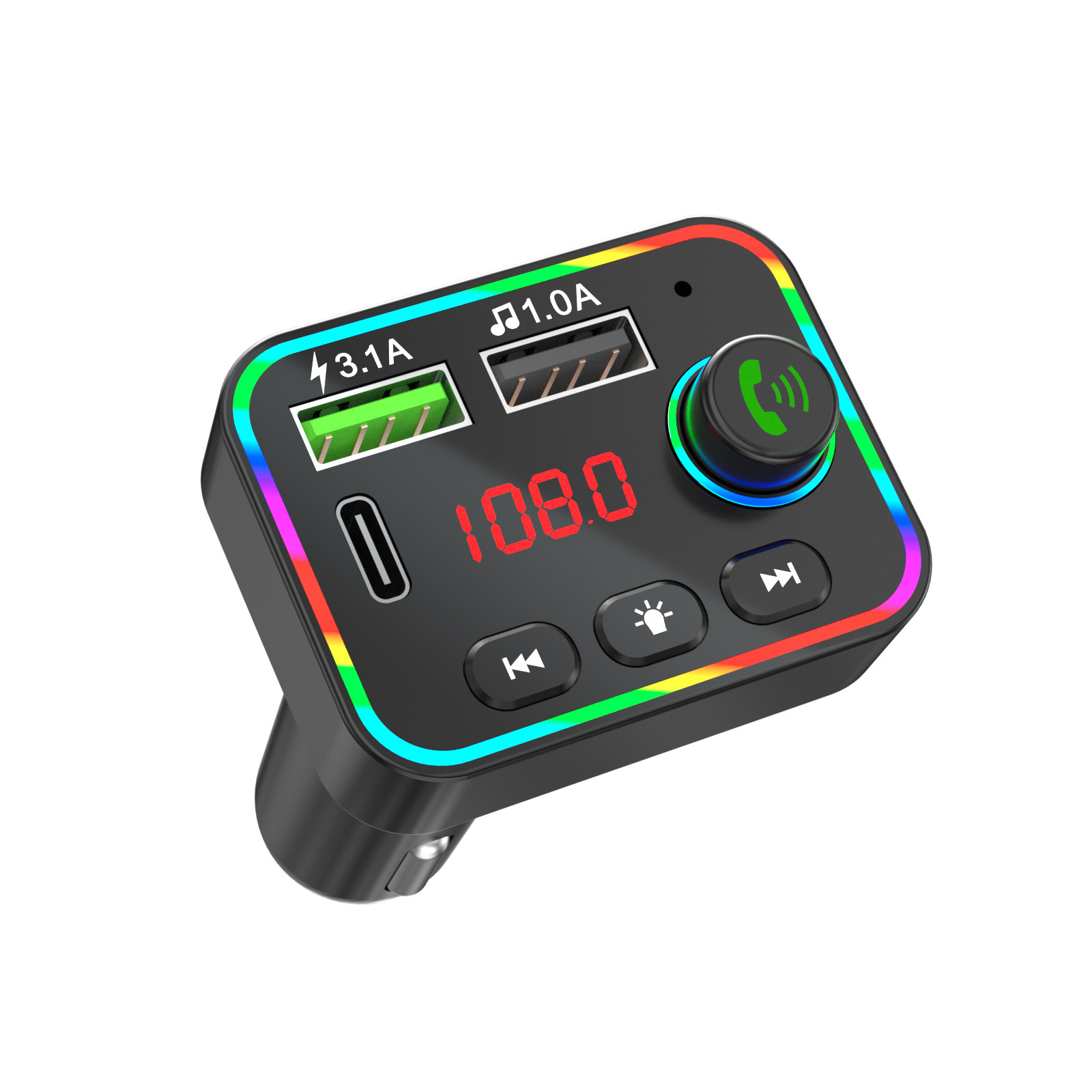 F4 Car Mp3 Bluetooth Voice Navigation UDisk Music Player QC3.0 Fast Charging Car Supplies