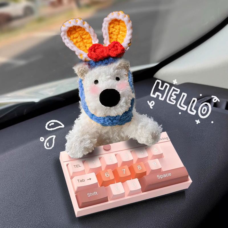 Tarjeta de estacionamiento temporal del automóvil lindo West Highland Puppy Keyboard Teléfono del automóvil Número de matrícula Decoración del automóvil Mover el automóvil