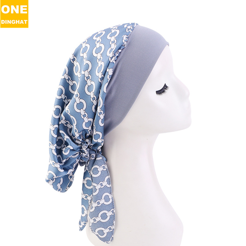 Nuevo pañuelo de seda de imitación gorra elástica banda de pelo trenza sombrero pirata sombrero sedoso capó TJM-329B