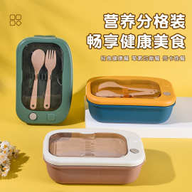 跨境塑料分格饭盒日式密封保鲜盒学生上班族可微波加热午餐便当盒