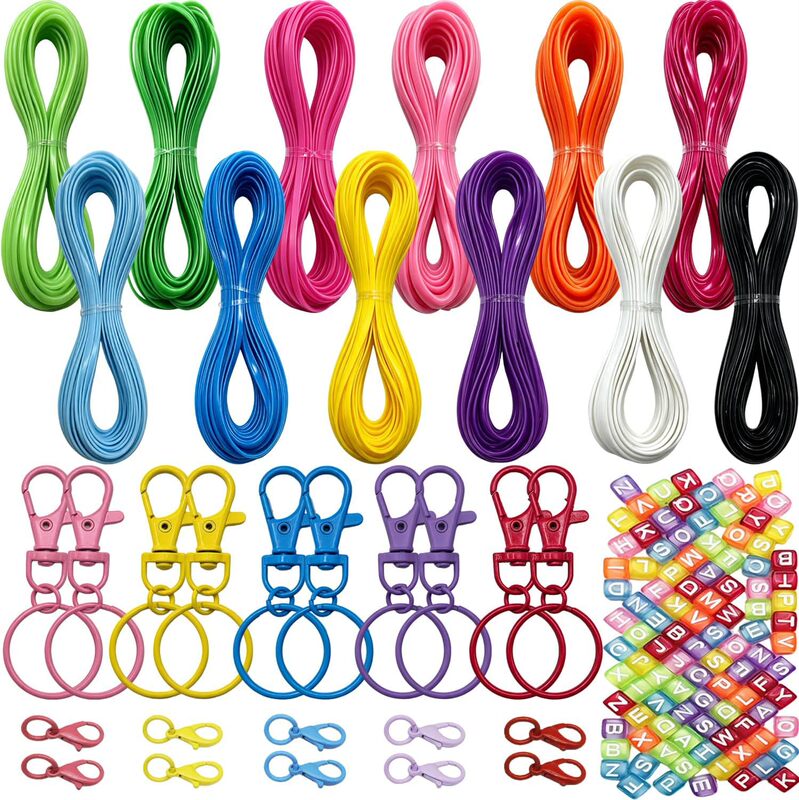 12-color Boondoggle Lanyard Set DIY Bracelet and Lanyard Weaving Kit 12-color Boondoggle Lanyard Set DIY Bracelet and Lanyard Weaving Kit