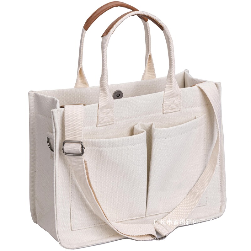 Factory Outlet Women Messenger Bag Beach Daily Pocket Laptop Work Canvas Handbag Bag with Money