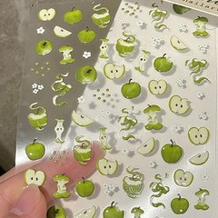 tomoni 薄型で丈夫なネイルアートステッカー人気の日本製携帯電話子供用ネイルステッカー工場卸売レッドアップルステッカー