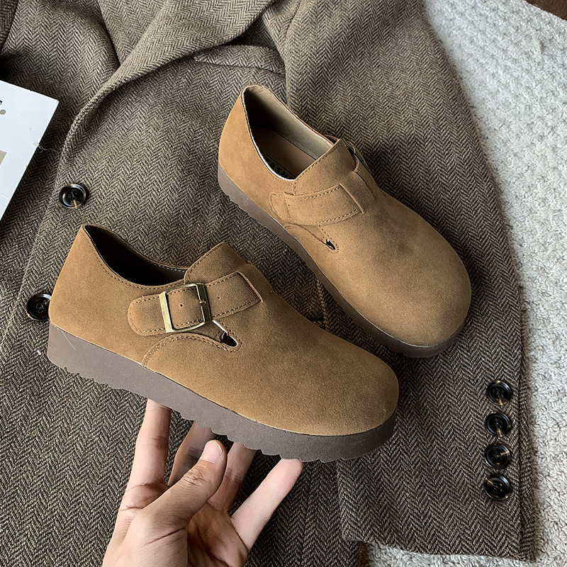 34-42 Size Birkenth Shoes Women's 2025 New Spring and Autumn Women's Single Shoes Retro Flat Thick Bottom Soft Bottom Pregnant Women's Single Shoes