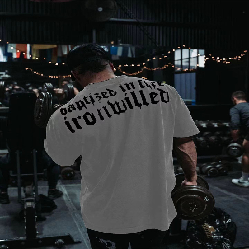 Title 4, Camiseta Fitness Hombre Manga Corta Holgada Tra...