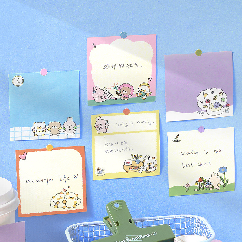 NOTE FOR Notas adhesivas creativas coreanas Maruko Adventure Series Notas de notas para estudiantes Notas de forma especial