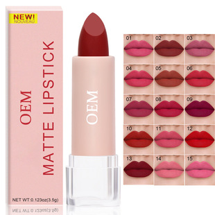 Oem Makeup Lipstick 15 Colors New Matte Moisturizing Lip Gloss That Is Not Easy to Remove Makeup When Exposed to Water Export Cross-Border E-Commerce