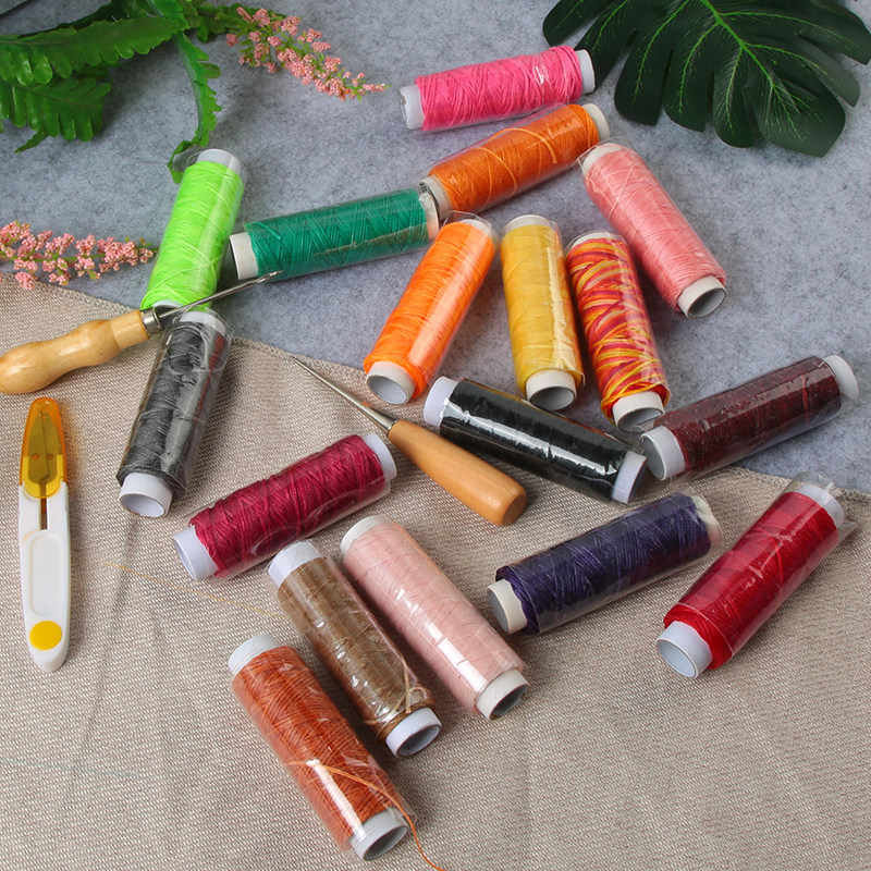 0.8mm扁蜡线  50米皮革线牛皮手缝线 diy编织线修鞋补鞋线