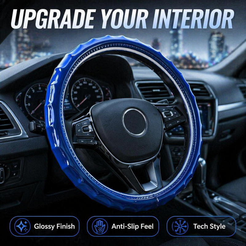 Cross-Border Amazon Temu Hot-Selling Label-Applicable Dropshipping Car Steering Wheel Cover Suitable for 15inch Models with Inner Ring