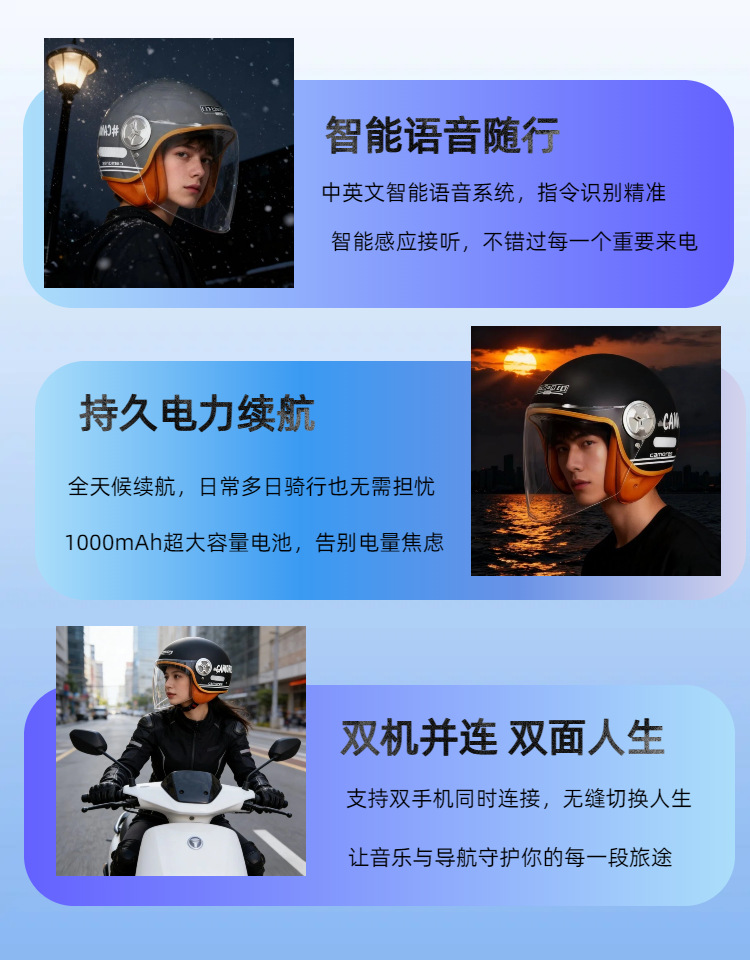 Ai Voice-Controlled Electric Scooter Motorcycle Helmet for Men and Women, All-Season Retro Harley Half Helmet, Warm and Protective Safety Helmet