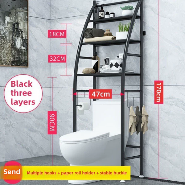 Black 3 layer of sailing toilet shelf