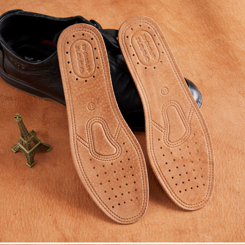 Plantillas de cuero para hombres y mujeres, plantillas de cuero de vaca deportivas, plantillas de cuero que absorben el sudor, antiolor, desodorante, transpiración, plantillas de cuero al por mayor, plantillas de primavera y verano