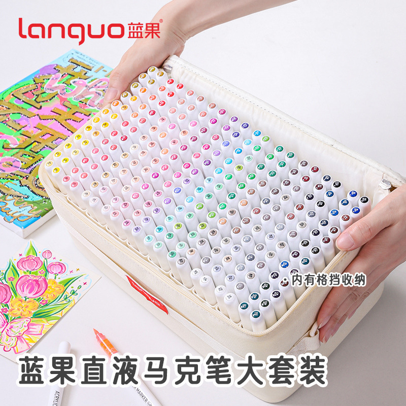 Blue Fruit Acrylic Marker Pen 36/240 Colors Boxed Children's Planner Elementary School Student Storage Ceramic Colorful Soft-Tip Drawing Pen
