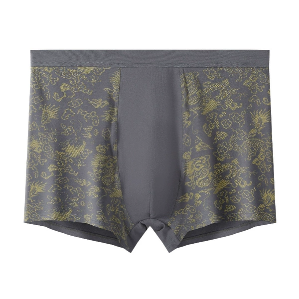 High waist large size print [dark gray]
