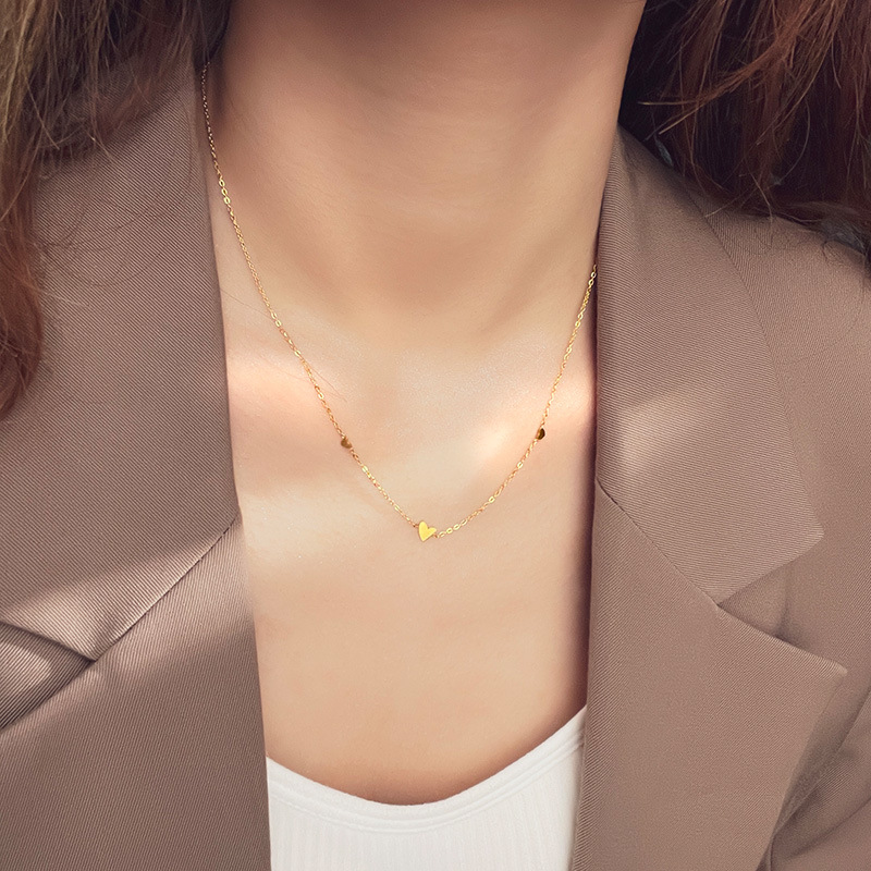 Sweet Heart Shape Titanium Steel Plating Pendant Necklace 1 Piece