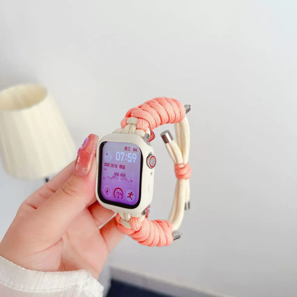 Новая модель подходит для ремешка Apple Watch8, весна-лето Dabian Band IWATCH, нейлоновая переплетенная метрическая лента