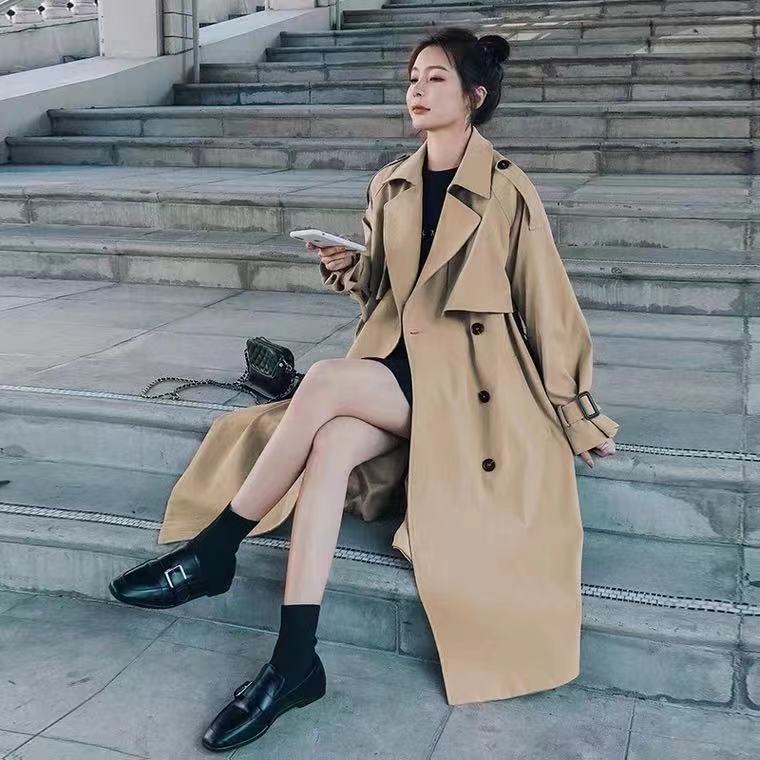 卡其色风衣女2025春秋季新款韩版宽松小个子高端英伦风中长款外套|undefined