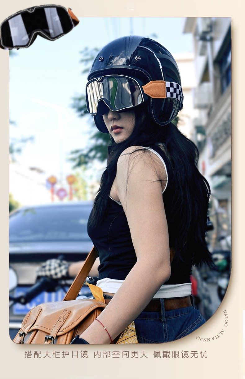 2026 New Model 3C Certified Retro 3/4 Safety Helmet for Motorcycles, Electric Vehicles, Unisex, All-Season Safety Helmet