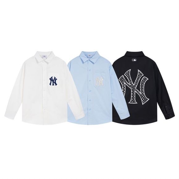 高バージョン.MLB 新しい老眼刺繍大ロゴNY男性と女性のカップルシャツファッショナブルでルーズ|undefined