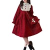 Warm demi-season dress, small princess costume, Chinese style, western style, puff sleeves, long sleeve