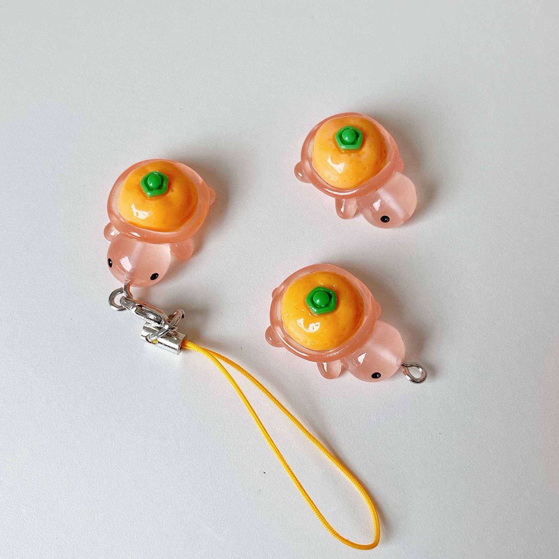 Fruit Turtle Mobile Phone Chain Orange Turtle Cute Vegetables and Fruits Small Objects Luminous South Korea Pendant Ins Style