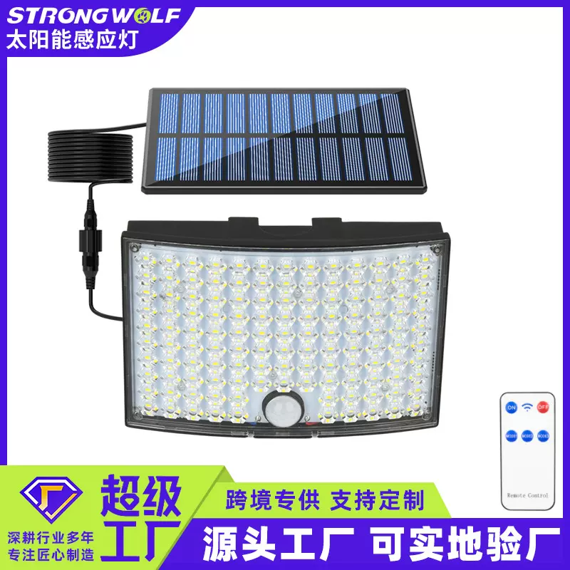 厂家新款跨境高亮人体感应庭院多功能户外墙壁照明道路分体路灯