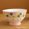 Polish windy glaze color 5 -inch high -foot bowl multi -color optional