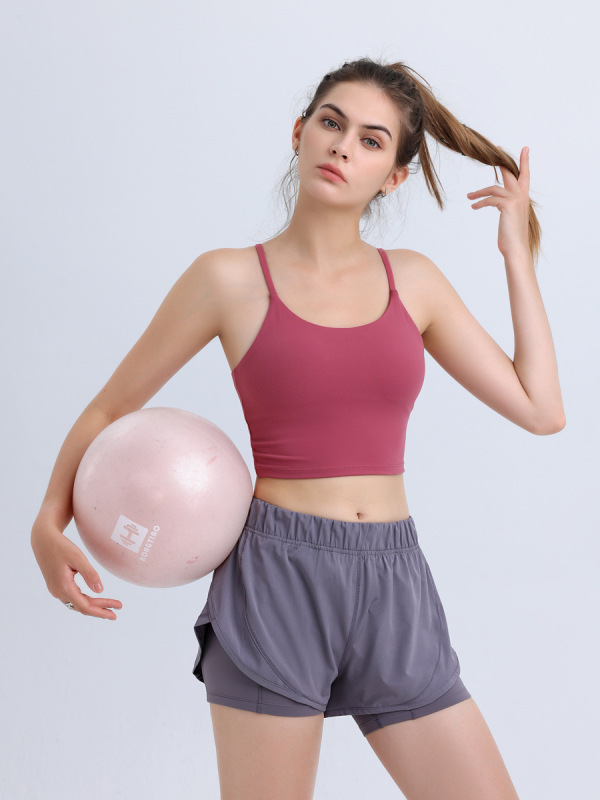 春夏の新作女性用ストラップ付きヨガベスト、美しい背中が見えるフィットネスヨガブラ、女性用耐衝撃スポーツブラ|undefined