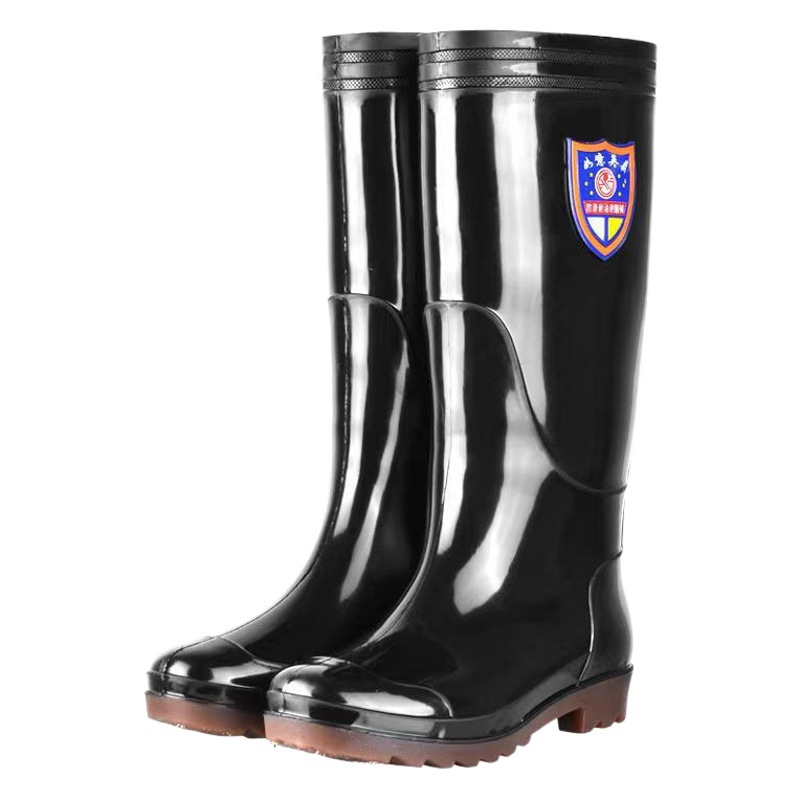 Botas de lluvia engrosada tendón inferior Protección Laboral antideslizante resistente al desgaste botas de agua forradas de lana trabajo caucho High School corto impermeable zapatos hombres