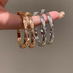 スターリングシルバー s925 小さな香りの大きなイヤリングハイエンドの光沢のあるイヤリングミニマリストライト高級ファッションイヤリング