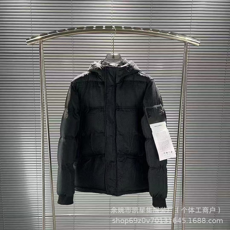 轻奢男冬季罗盘石头家加厚棉服男拉链宽松百搭徽章幽灵罗盘外套潮|undefined